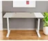hms Adjustable Natural and White Wood and Stainless Steel Rolling Computer Desk