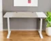 hms Adjustable Natural and White Wood and Stainless Steel Rolling Computer Desk
