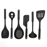 6-piece kitchen utensil set with colorful silicone spatulas and spoons on a countertop
