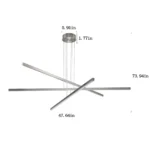 US Stock Free Shipping Dimmable Cross Linear Pendant Light 47.6 Inch Brushed Nickel 30W LED Hanging Fixture for Dining Room