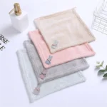 1Pc 25x25cm Small Square Cartoon Animal Hand Towel Wall Hanging Super Absorbent Kitchen Coral Fleece Dishcloth – side view