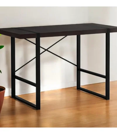 HMS 24" Modern Wooden Computer Desk Convertible and Extendable for Bedroom Home Office or Living Room in Dark Brown Black
