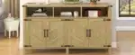 59'' Modern 4-Door Sideboard Buffet Power Outlets USB Ports Adjustable Shelves Half-Open Storage Cabinet Durable Home