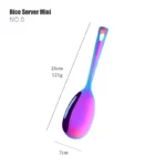 1PC Rainbow Stainless Steel Nonstick Kitchen Utensils Cooking Tool Long Serving Sets Scoop Spoon Fork Turner Ladle Cake