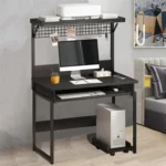 YQ FOREVER Wooden Writing Desk Computer Desk Study Desktop Keyboard PC Home Office Desks – top view