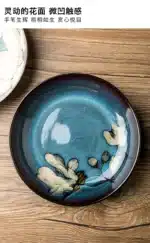 Chinese-style ceramic deep plate household salad plate disc personality plate creative old-fashioned hand-painted tableware