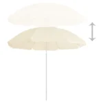 W2B VidaXL 9ft Garden Parasol 100% Polyester Sand 70.9in Steel Cantilever Umbrella for Courtyard & Hotel Use