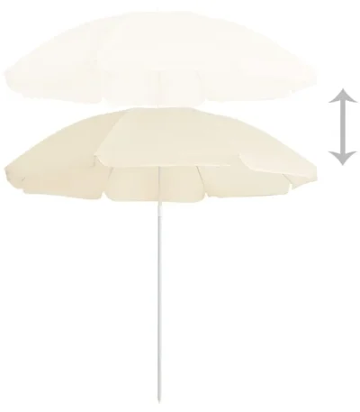 W2B VidaXL 9ft Garden Parasol 100% Polyester Sand 70.9in Steel Cantilever Umbrella for Courtyard & Hotel Use