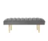 Goldoma 53" Light Gray Velvet Bench with Gold Metal Frame