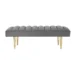 Goldoma 53" Light Gray Velvet Bench with Gold Metal Frame