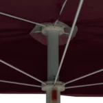 VidaXL W2B Garden Half Parasol with Pole 70.9"x35.4" Bordeaux Red Sun Shelter – base detail
