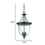 Overhead shot of HMS Belle matte black pendant light with three adjustable beams and bulbs.
