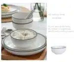 White With Black Edge Dinner Plate Ceramic Kitchen Tray Food Dishes Rice Salad Noodles Bowl Soup Kitchen Cook Tool 1pcs Sale
