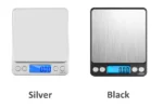 Digital kitchen scale 500g with stainless steel surface and LCD display showing weight