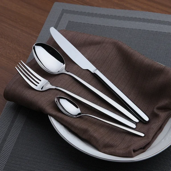 Cozy Zone 24 Pieces Cutlery Set Stainless Steel Tableware Western Dinnerware Set Classic Dinner Set Knife Fork Restaurant