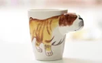 High quality Ceramic 3D Mug,coffee milk puer tea mugs 3D animal shape Hand painted animals Giraffe Cow Monkey cup gift