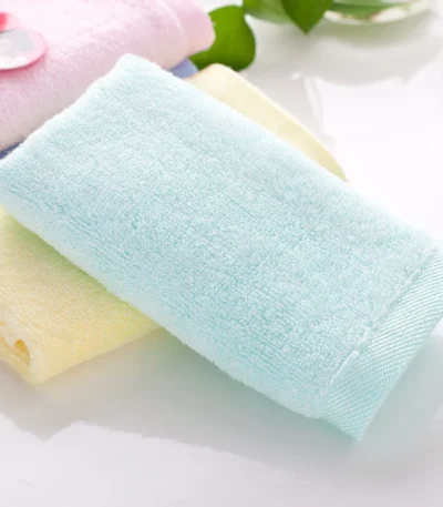 Manufacturers selling bamboo fiber thickening Small towel infant baby wipes pure color hand towel children wash face towel