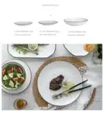 White With Black Edge Dinner Plate Ceramic Kitchen Tray Food Dishes Rice Salad Noodles Bowl Soup Kitchen Cook Tool 1pcs Sale