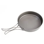 TOAKS Titanium Pan Outdoor Cookware Set With Folding Handle Ultralight Portable Titanium Pan – angled view