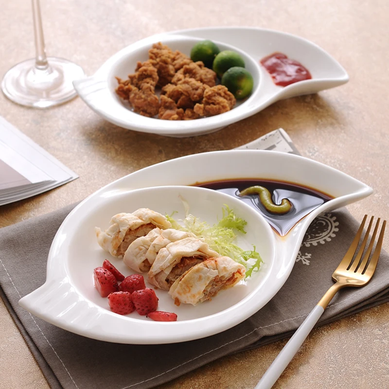 Irregular Shape Ceramics Dinner Plate Assorted Porcelain Box Off Dessert Serving Dish Tableware for Salad Biscuits and Ice