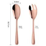 Big Salad Spoon Fork Set Stainless Steel Kitchen Food Server Pasta Utensils Public Gold Tableware Using Buffet Restaurant Tools - Image 8