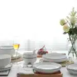 White With Black Edge Dinner Plate Ceramic Kitchen Tray Food Dishes Rice Salad Noodles Bowl Soup Kitchen Cook Tool 1pcs Sale