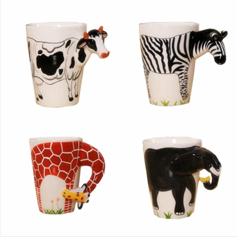 High quality Ceramic 3D Mug,coffee milk puer tea mugs 3D animal shape Hand painted animals Giraffe High quality Ceramic 3D Mug,coffee milk puer tea mugs 3D animal shape Hand painted animals Giraffe Cow Monkey cup gift