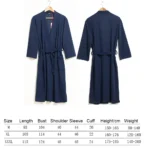 Women Water Absorption Bath Robe Solid Waffle Bathrobe Spa Home Dress Nightgown – base detail