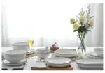 White With Black Edge Dinner Plate Ceramic Kitchen Tray Food Dishes Rice Salad Noodles Bowl Soup Kitchen Cook Tool 1pcs Sale