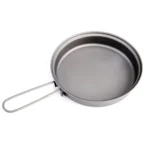 TOAKS Titanium Pan Outdoor Cookware Set With Folding Handle Ultralight Portable Titanium Pan – in a cozy room setting