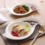 Irregular Shape Ceramics Dinner Plate Assorted Porcelain Box Off Dessert Serving Dish Tableware for Salad Biscuits and Ice