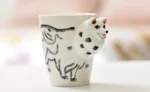 High quality Ceramic 3D Mug,coffee milk puer tea mugs 3D animal shape Hand painted animals Giraffe Cow Monkey cup gift