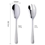 Big Salad Spoon Fork Set Stainless Steel Kitchen Food Server Pasta Utensils Public Gold Tableware Using Buffet Restaurant Tools - Image 9