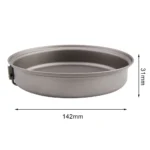 TOAKS Titanium Pan Outdoor Cookware Set With Folding Handle Ultralight Portable Titanium Pan – angled view