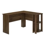 HMS 47" Brown Wood Corner Computer Desk with Drawer Portable Laptop Table for Home Office & Living Room for Hotels