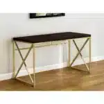 HMS 47" Espresso and Gold Computer Desk with Stylish Writing Surface