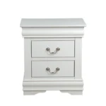 White 2-drawer nightstand in modern traditional style for bedroom storage