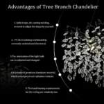 Black K9 Crystal Tree Branches Chandelier,Modern Round Crystal Chandeliers for Dining Room,Bedroom, Living Room,