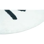 HMS 32" Youthful Cat Shaped Bath Rug White and Black Cotton Kitty Bath Mat – close-up detail