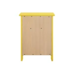Vibrant Yellow Nightstand with Drawer and Door Bedroom Storage – close-up detail