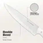 White 15 Pieces Carbon Steel Kitchen Knife Set with Knife Holder Inner Sharpener Kitchen Scissors – styled in a modern