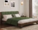 Goldoma Teak Wood King Bed Frame with Headboard – Eco-Friendly Tufted Green Upholstered Bed