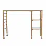 HMS 43 Extendable Modern Writing Desk with Clear and Gold Glass Wood and Metal Material – base detail