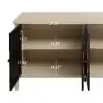Modern Rustic Sideboard Buffet Cabinet with 4 Doors & Adjustable Shelves Practical Storage Solution for Living Spaces