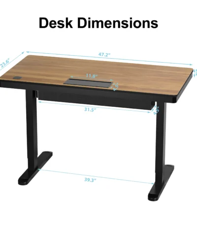 Ready to Ship Standing Desk with Drawer Wireless Charging Cable Management, Height Adjustable Desk in USA Warehouse