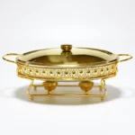 Stainless Steel Glass Serving Dish hot pot small chafing dish Food Warmer Buffet Luxury Golden Oval Hotel Wedding Chafing Dish - Image 20