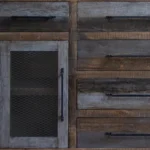 HMS 71 Brown Solid and Manufactured Wood Distressed Buffet Table Elegant Dining Room Furniture - Image 3