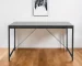 HMS 47" Black Wood and Stainless Steel Computer Desk with Stylish Design