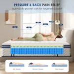 Goldoma Queen Hybrid Mattress 12 Inch – Individually Wrapped Coils & Memory Foam – base detail