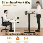 Electric Standing Desk 48x24 Inch Height Adjustable Sit Stand Desk Home Office Computer Desk with Alloy Steel Frame
